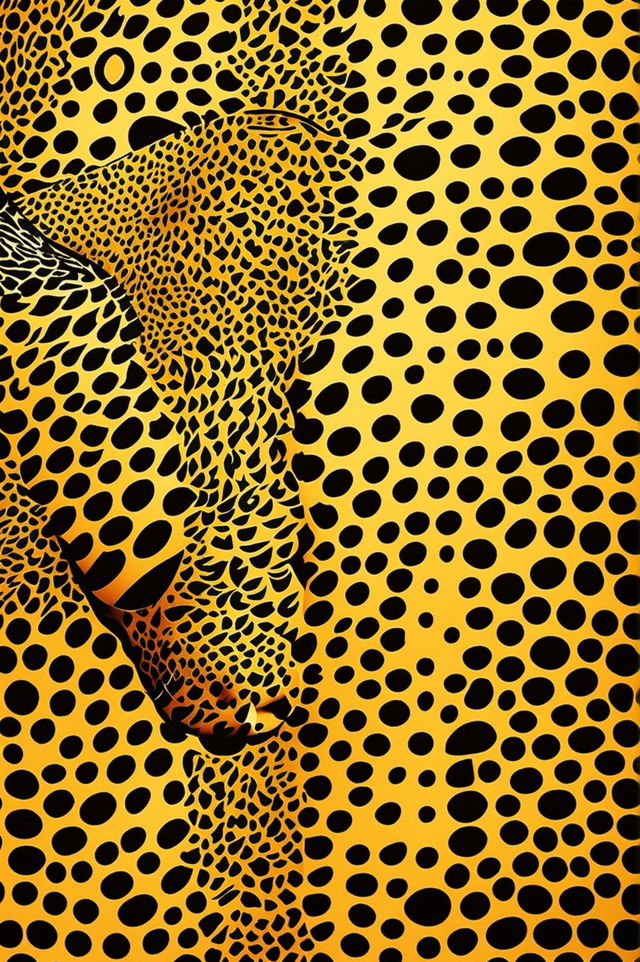 An image showcasing a realistic cheetah pattern print on golden fur, giving off a wild and exotic vibe.
