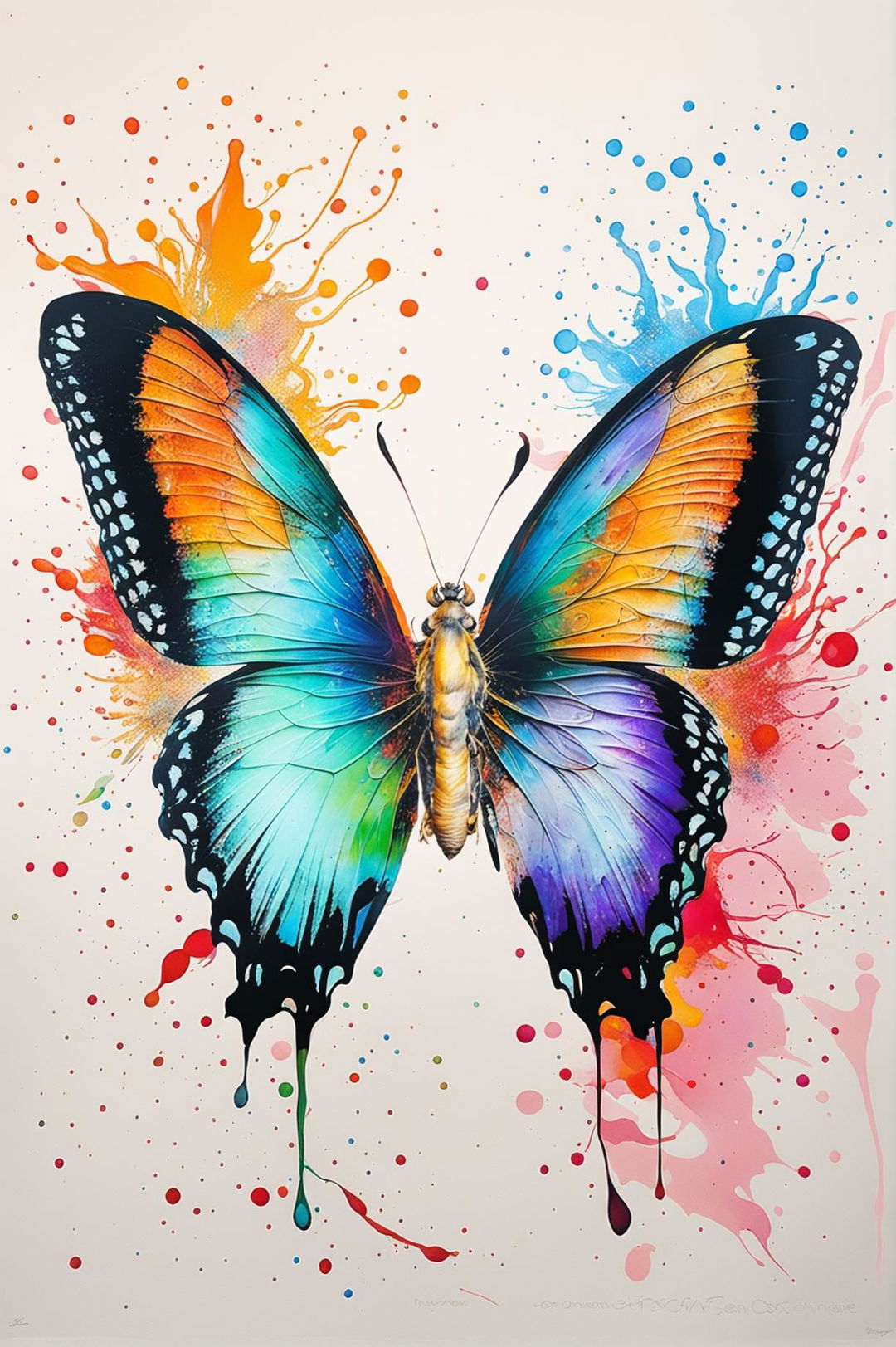 This is a description of a stunning, detailed butterfly print