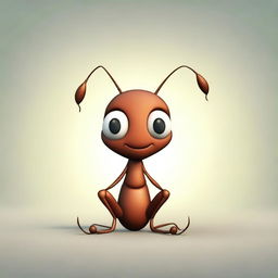 Generate an image of a sad ant sitting down