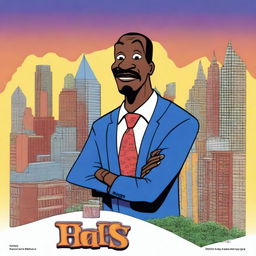 Generate a movie poster featuring Eddie Murphy in a comedic setting, referencing the movie 'The PJs'