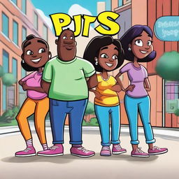 Create a movie poster for the cartoon show 'The PJ's'