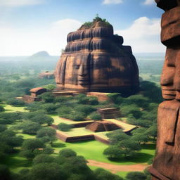 Generate an image of Sigiriya, the ancient rock fortress in Sri Lanka, as it might appear in the year 2024