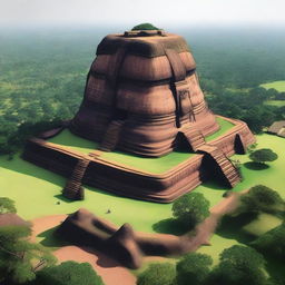 Generate an image of Sigiriya, the ancient rock fortress in Sri Lanka, as it might appear in the year 2024