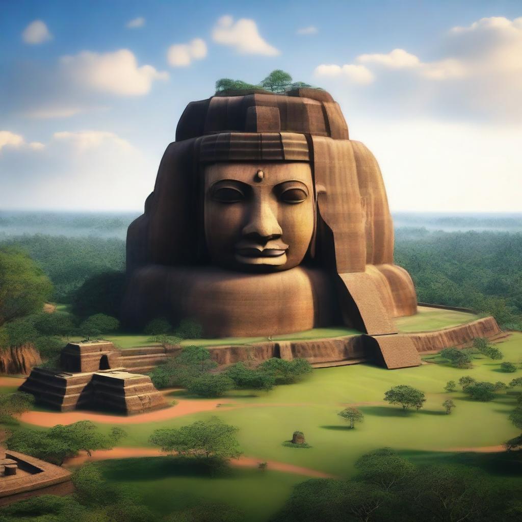 Generate an image of Sigiriya, the ancient rock fortress in Sri Lanka, as it might appear in the year 2024