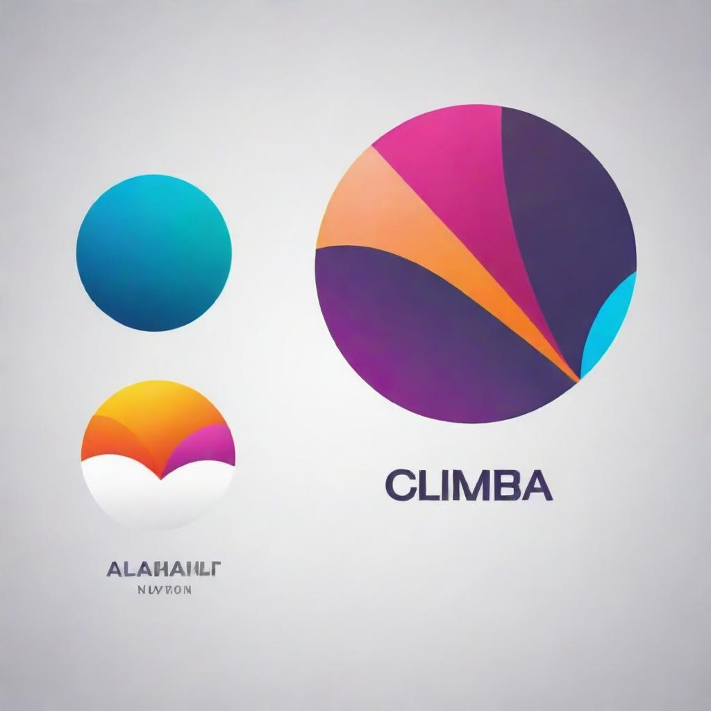 Create an innovative logo with striking colors and an abstract design that effectively represents a modern brand.