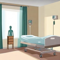 Create an image representing the wealthy individual's passing in the hospital