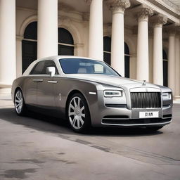 Generate an image of an elegant and sophisticated Rolls Royce luxury car.