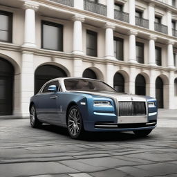 Generate an image of a future, non-existent Rolls Royce model that is more luxurious than any existing model.