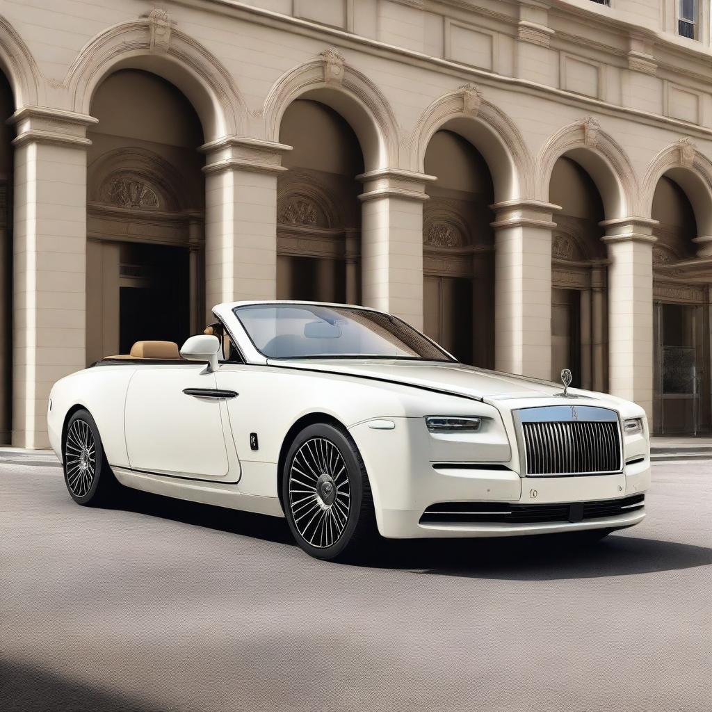 Generate an image of a future, non-existent Rolls Royce model that is more luxurious than any existing model.