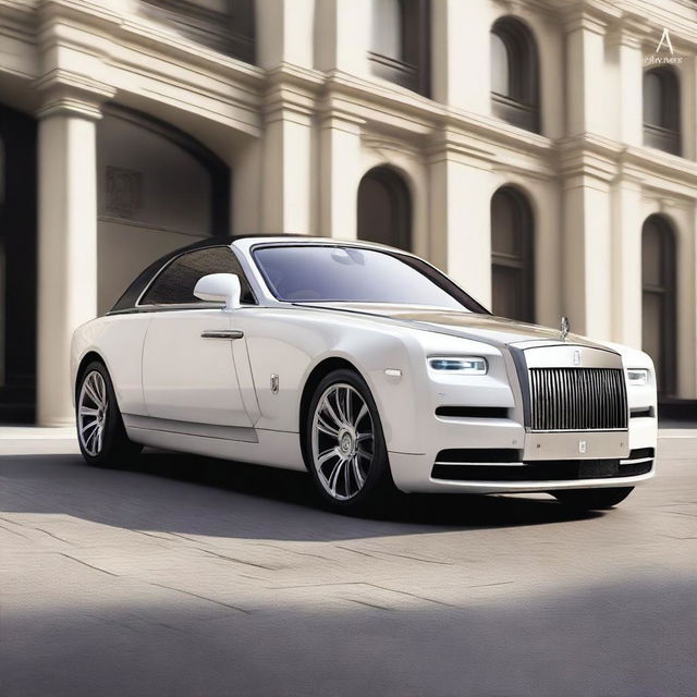 Generate an image of a future, non-existent Rolls Royce model that is more luxurious than any existing model.