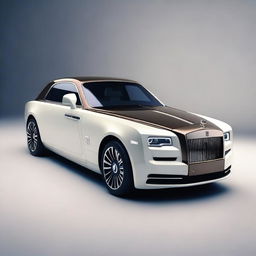 Generate an image of a future, non-existent Rolls Royce model that redefines luxury.