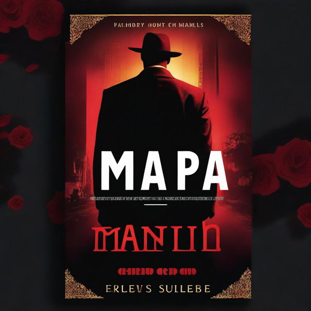 Create a dark and edgy book cover for a Wattpad romance novel featuring themes of mafia and enemies to lovers