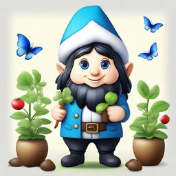 A good-hearted gnome with blue eyes and black hair who has a special knack for herbs.