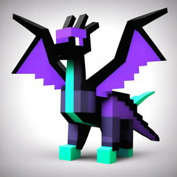 Create an image for a Minecraft movie featuring a slyne of the dragon and a blocky ender dragon