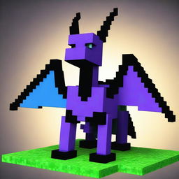 Create an image for a Minecraft movie featuring a slyne of the dragon and a blocky ender dragon