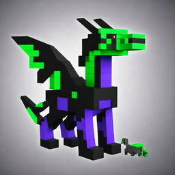 Generate an image for a Minecraft movie featuring a slyne of the dragon and a blocky ender dragon