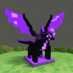 Generate an image for a Minecraft movie featuring a slyne of the dragon and a blocky ender dragon