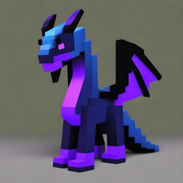 Generate an image for a Minecraft movie featuring a slyne of the dragon and a blocky ender dragon