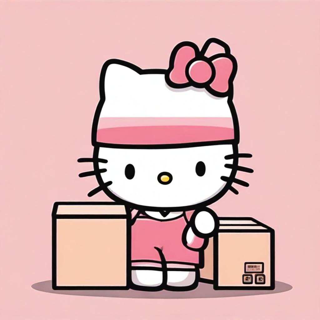 Create an image of Hello Kitty with cargo