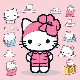 Create an image of Hello Kitty with cargo