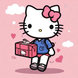 Create an image of Hello Kitty with cargo