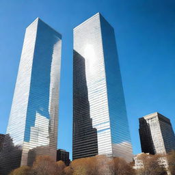 The iconic Twin Towers of the World Trade Center in New York City