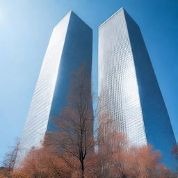 The iconic Twin Towers of the World Trade Center in New York City