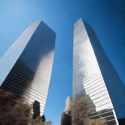 The iconic Twin Towers of the World Trade Center in New York City