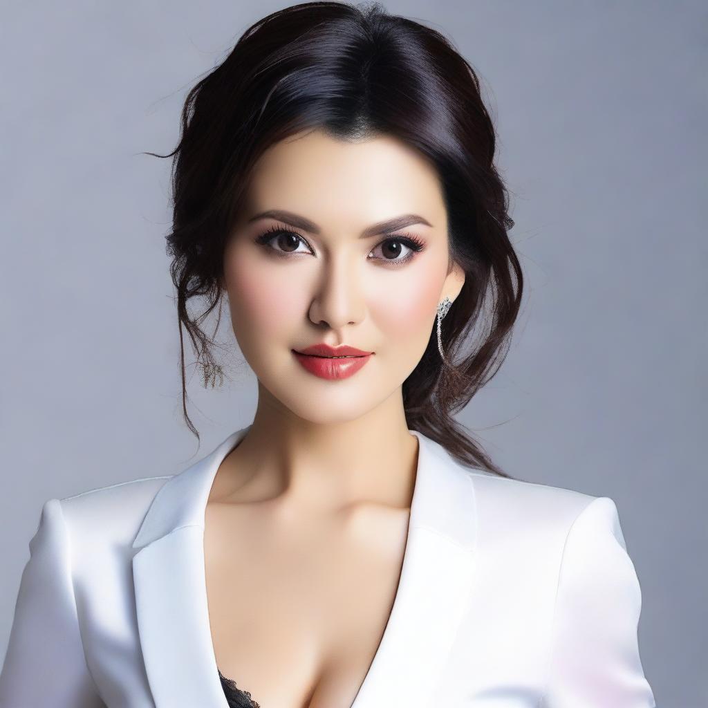 Generate a high-quality, respectful image of Maria Ozawa, a well-known Japanese actress and model