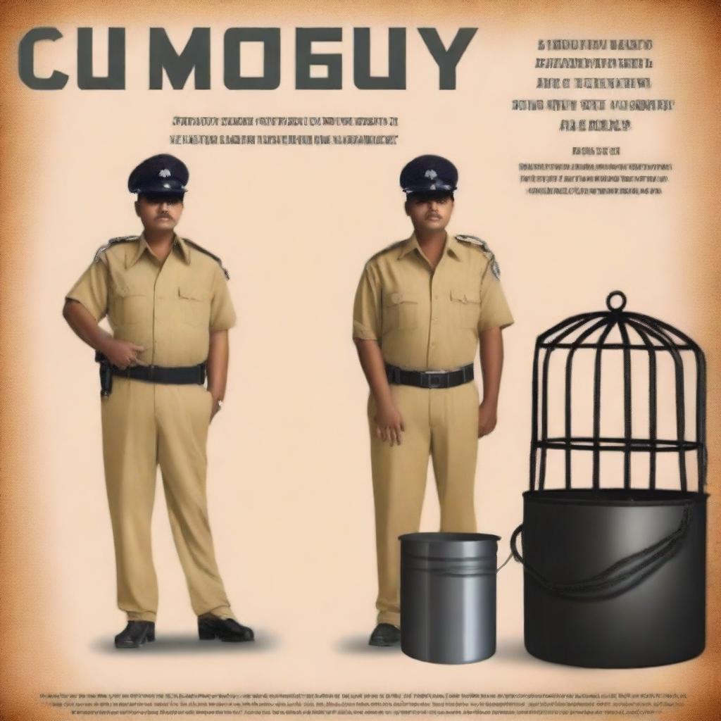 Create a movie poster featuring elements of an Indian police station