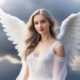 A beautiful female angel with wings