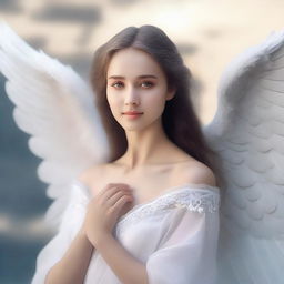 A beautiful female angel with wings