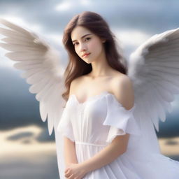 A beautiful female angel with wings