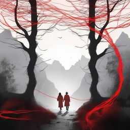 Create an image depicting the novel 'Broken Paths, Tangled Fates'