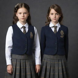 Gaspunk school uniforms incorporating motifs of the historical gas light era, featuring antique designs with gas-powered elements merged with iconic school clothing.