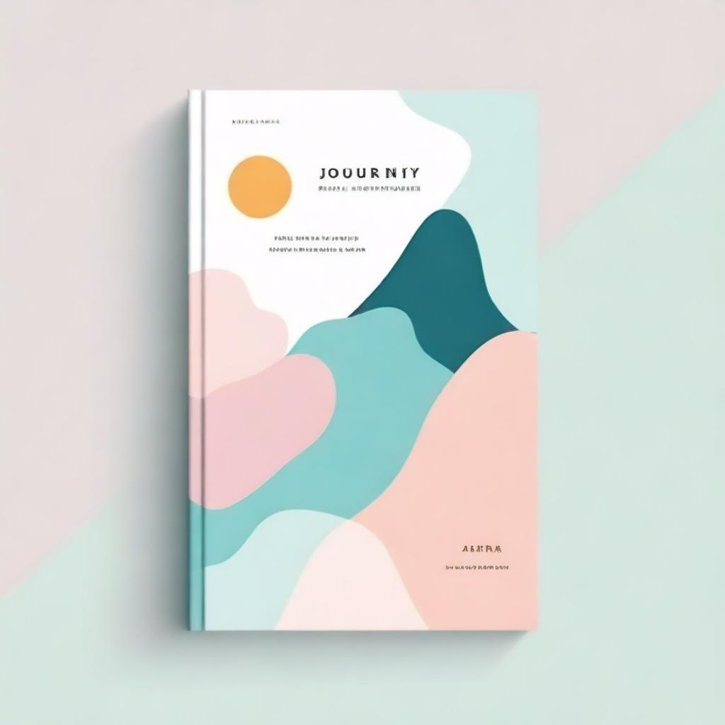 Generate a book cover with an abstract design, featuring soft pastel colors and minimalist shapes