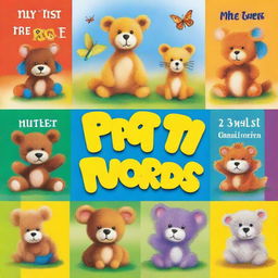 Design a front cover for a box set titled 'My First Words' using real images