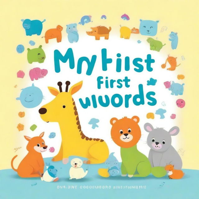 Design a front cover for a book titled 'My First Words'