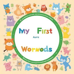 Design a front cover for a book titled 'My First Words'