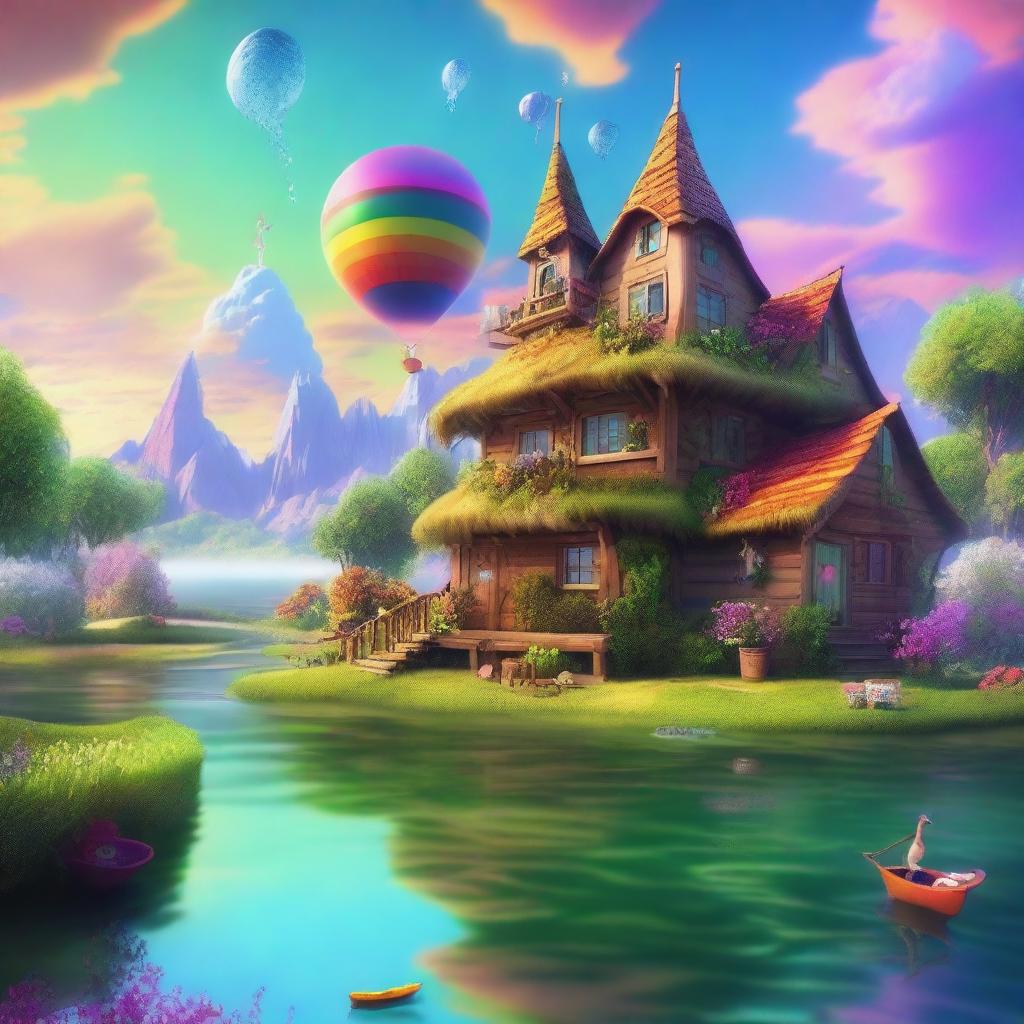 Generate a realistic image of a country where magic is real and commonplace