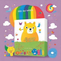 Design a child-friendly front cover for a box set titled 'My First Words'