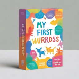 Create a vibrant front cover for a box set titled 'My First Words'