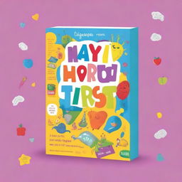 Create a vibrant front cover for a box set titled 'My First Words'