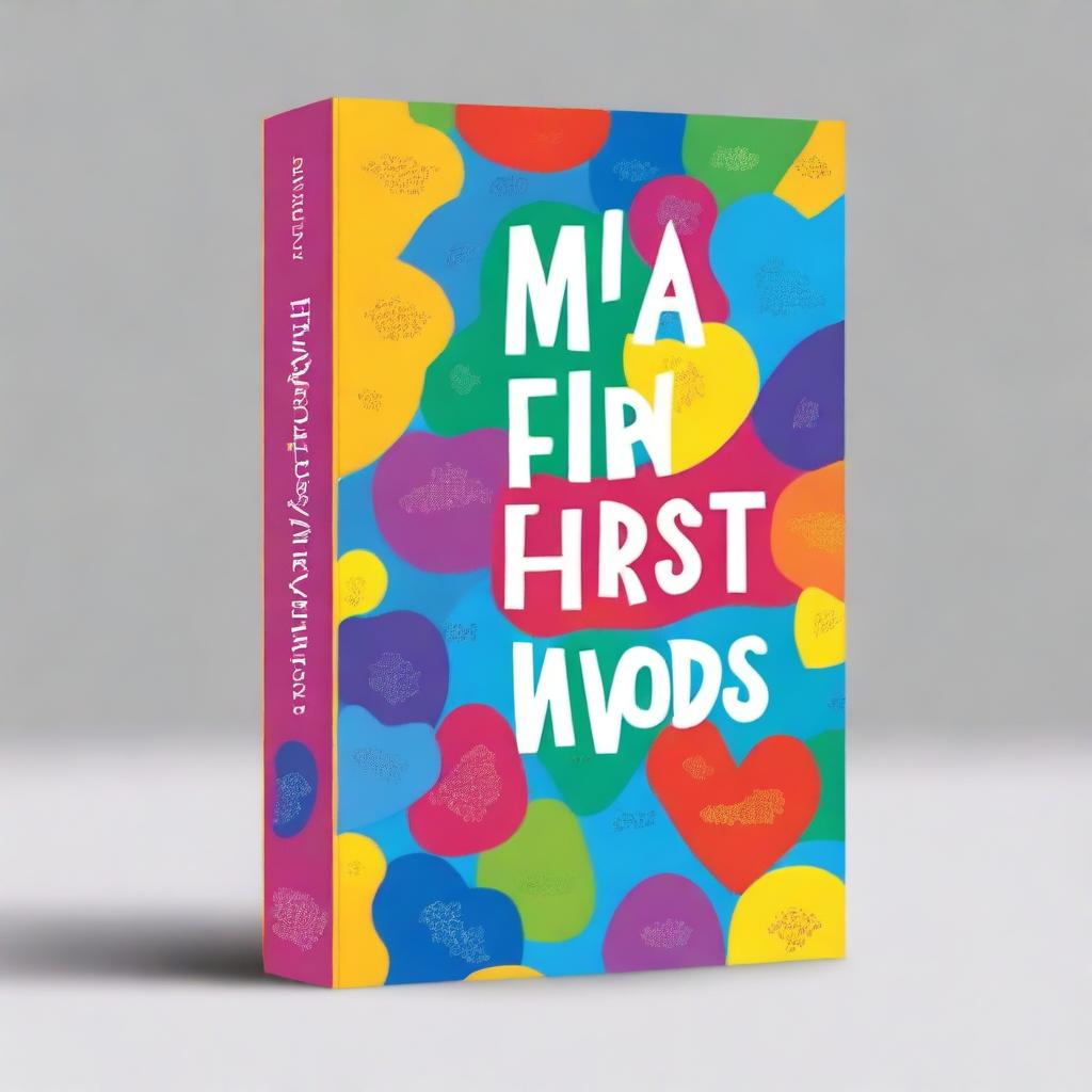 Design a vibrant front cover for a box set titled 'My First Words'