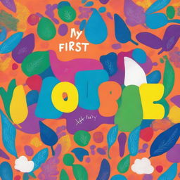 Design a vibrant front cover for a box set titled 'My First Words'