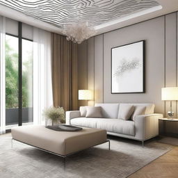 Redesign and redecorate the room in the provided image using artificial intelligence to create a modern and aesthetically pleasing environment