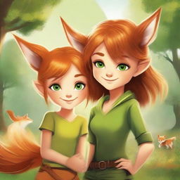 Create a movie poster featuring a pixie and a young girl in the countryside