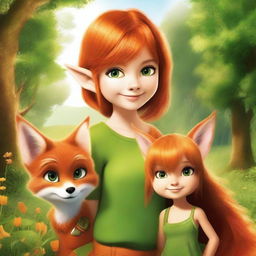 Create a movie poster featuring a pixie and a young girl in the countryside