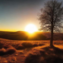 A dramatic scene of a sun that appears to be just an arm's length away