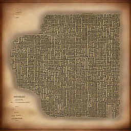 Generate a medieval style map of a large sewer network laid out in a square grid